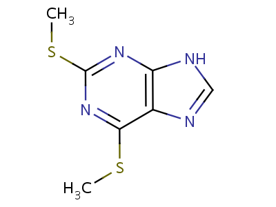 9H-purine, 2,6-bis(methylthio)-Structure,1201-58-7Structure 9H-purine, 2,6-bis(methylthio)- Structure,1201-58-7Structure