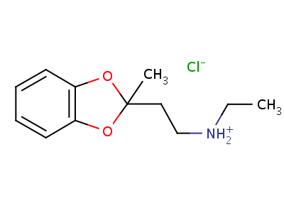 2-(2-(乙基氨基)乙基)-2-甲基-1,3-苯并二氧雜環(huán)戊烯鹽酸鹽結(jié)構(gòu)式,52400-55-2結(jié)構(gòu)式