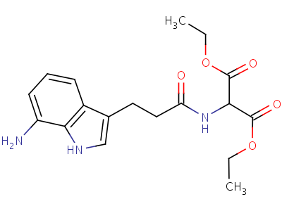2-乙酰氨基-2-[(7-氨基-1H-吲哚-3-基)甲基]丙二酸二乙酯結(jié)構(gòu)式,73747-60-1結(jié)構(gòu)式