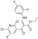 2-(2,6-二氯-5-氟煙?；?-3-((2,4-二氟苯基)氨基)丙烯酸乙酯結(jié)構(gòu)式_100490-99-1結(jié)構(gòu)式