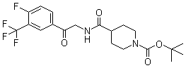 4-(2-(4-氟-3-(三氟甲基)苯基)-2-氧代乙基氨基甲酰)哌啶-1-羧酸叔丁酯結(jié)構(gòu)式_1082949-99-2結(jié)構(gòu)式