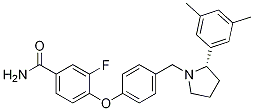 (S)-4-(4-((2-(3,5-二甲基苯基)吡咯烷-1-基)甲基)苯氧基)-3-氟苯甲酰胺結(jié)構(gòu)式_1174130-61-0結(jié)構(gòu)式