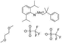 2,6-Diisopropylphenylimido neophylidenemolybdenum (vi) bis(trifluoromethanesulfonate)dimethoxyethane adductStructure,126949-63-1Structure 2,6-Diisopropylphenylimido neophylidenemolybdenum (vi) bis(trifluoromethanesulfonate)dimethoxyethane adduct Structure,126949-63-1Structure