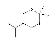 (9ci)-2,2-二甲基-5-(1-甲基乙基)-1,3-氧硫雜環(huán)己烷結(jié)構(gòu)式_147354-43-6結(jié)構(gòu)式