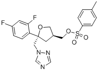 (5R-cis)-甲苯-4-磺酸 5-(2,4-二氟苯基)-5-(1H-1,2,4-三氮唑-1-基)甲基四氫呋喃-3-基甲基酯結(jié)構(gòu)式_149809-43-8結(jié)構(gòu)式