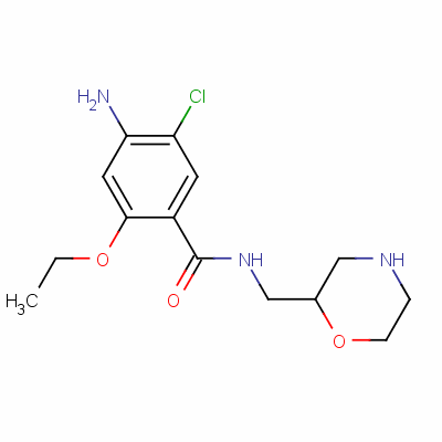 4-氨基-5-氯-2-乙氧基-N-(嗎啉-2-甲基)苯甲酰胺結(jié)構(gòu)式_152013-26-8結(jié)構(gòu)式