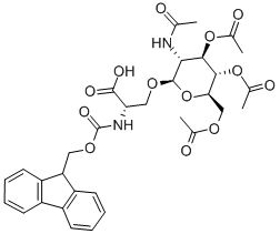 O-(2-乙酰氨基-2-脫氧-3,4,6-三-O-乙?；?β-D-吡喃葡萄糖)-N-Fmoc-L-絲氨酸結構式_160067-63-0結構式