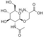 O-(2-乙酰氨基-2-脫氧-D-吡喃葡萄糖)-L-絲氨酸結構式_17041-36-0結構式