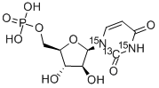 1-(5-O-膦酰呋喃戊糖基)-2,4(1H,3H)-嘧啶二酮結(jié)構(gòu)式_18354-06-8結(jié)構(gòu)式