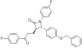 (3R,4S)-4-[4-(芐氧基)苯基]-1-(4-氟苯基)-3-[3-(4-氟苯基)-3-氧代丙基]氮雜啶-2-酮結(jié)構(gòu)式_190595-65-4結(jié)構(gòu)式