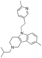 2,3,4,5-四氫-2-異丁基-8-甲基-5-[2-(6-甲基-3-吡啶)乙基]-1H-吡啶并[4,3-b]吲哚結(jié)構(gòu)式_20674-98-0結(jié)構(gòu)式