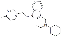2,3,4,5-四氫-2-環(huán)己基-5-[2-(6-甲基-3-吡啶)乙基]-1H-吡啶并[4,3-b]吲哚結(jié)構(gòu)式_20675-03-0結(jié)構(gòu)式