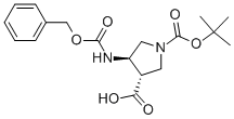 (3R,4s)-1-boc-4-cbz-amino-3-pyrrolidinecarboxylic acid Structure,267230-43-3Structure