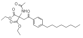 Diethyl 2-acetamido-2-(2-(4-octylphenyl)-2-oxoethyl)malonateStructure,268557-49-9Structure Diethyl 2-acetamido-2-(2-(4-octylphenyl)-2-oxoethyl)malonate Structure,268557-49-9Structure