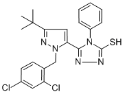 5-[3-(叔丁基)-1-(2,4-二氯芐基)-1H-吡唑-5-基]-4-苯基-4H-1,2,4-噻唑-3-硫醇結(jié)構(gòu)式_306937-09-7結(jié)構(gòu)式