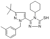 5-[3-(叔丁基)-1-(3-甲基芐基)-1H-吡唑-5-基]-4-環(huán)己基-4H-1,2,4-噻唑-3-硫醇結(jié)構(gòu)式_306937-11-1結(jié)構(gòu)式
