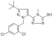 5-[3-(叔丁基)-1-(2,4-二氯芐基)-1H-吡唑-5-基]-4-甲基-4H-1,2,4-噻唑-3-硫醇結(jié)構(gòu)式_306937-18-8結(jié)構(gòu)式