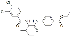 (9ci)-4-[[2-[(3,4-二氯苯甲?；?氨基]-3-甲基-1-氧代戊基]氨基]-苯甲酸乙酯結(jié)構(gòu)式_334830-37-4結(jié)構(gòu)式