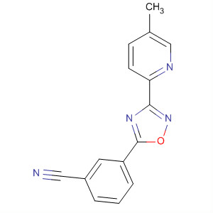3-(5-Methyl-pyrid-2-yl)-5-(3-cyanophenyl)-1,2,4-oxadiazoleStructure,453566-23-9Structure 3-(5-Methyl-pyrid-2-yl)-5-(3-cyanophenyl)-1,2,4-oxadiazole Structure,453566-23-9Structure