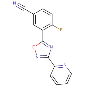 3-(Pyridin-2-yl)-5-(5-cyano-2-fluorophenyl)-1,2,4-oxadiazoleStructure,453566-36-4Structure 3-(Pyridin-2-yl)-5-(5-cyano-2-fluorophenyl)-1,2,4-oxadiazole Structure,453566-36-4Structure