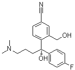 4-[(1S)-4-(二甲基氨基)-1-(4-氟苯基)-1-羥基丁基]-3-(羥基甲基)苯甲腈結(jié)構(gòu)式_488787-59-3結(jié)構(gòu)式