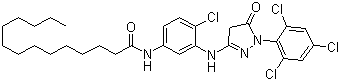 N-[4-氯-3-[[4,5-二氫-5-氧代-1-(2,4,6-三氯苯基)-1H-吡唑-3-基]氨基]苯基]十四烷酰胺結構式_54636-84-9結構式