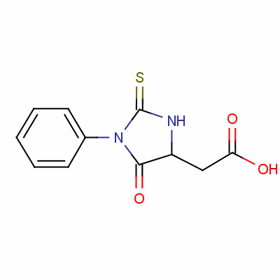 2-(5-氧代-1-苯基-2-硫氧代咪唑啉-4-基)乙酸結(jié)構(gòu)式_5624-13-5結(jié)構(gòu)式