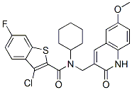 (9ci)-3-氯-n-環(huán)己基-n-[(1,2-二氫-6-甲氧基-2-氧代-3-喹啉)甲基]-6-氟-苯并[b]噻吩-2-羧酰胺結構式_579457-39-9結構式