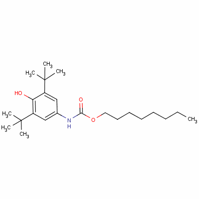 [3,5-雙(叔丁基)-4-羥基苯基]氨基甲酸辛酯結(jié)構(gòu)式_58114-34-4結(jié)構(gòu)式