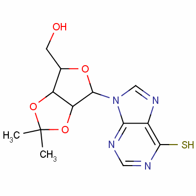 6-巰基-9-(2,3-O-異亞丙基-β-D-呋喃核糖基)嘌呤結構式_5856-48-4結構式