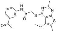 N-(3-乙酰基苯基)-2-[(5-乙基-2,6-二甲基噻吩并[2,3-d]嘧啶-4-基)硫代]乙酰胺結(jié)構(gòu)式_606113-63-7結(jié)構(gòu)式