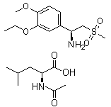 (S)-1-(3-乙氧基-4-甲氧基苯基)-2-(甲基磺酰基)乙胺 N-乙?；?L-亮氨酸鹽結(jié)構(gòu)式_608141-43-1結(jié)構(gòu)式