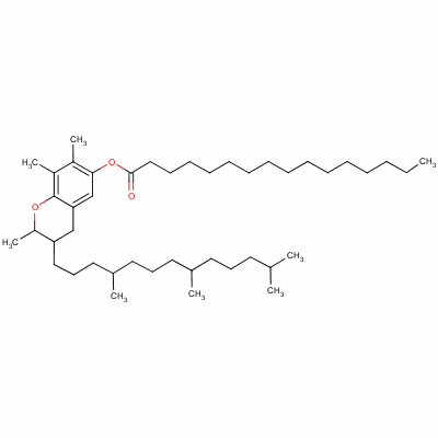 3,4-Dihydro-2,7,8-trimethyl-3-(4,8,12-trimethyltridecyl)-2h-1-benzopyran-6-yl hexadecanoateStructure,63665-90-7Structure 3,4-Dihydro-2,7,8-trimethyl-3-(4,8,12-trimethyltridecyl)-2h-1-benzopyran-6-yl hexadecanoate Structure,63665-90-7Structure
