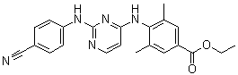 4-(2-(4-氰基苯基氨基)嘧啶-4-氨基)-3,5-二甲基苯甲酸乙酯結(jié)構(gòu)式_708254-90-4結(jié)構(gòu)式