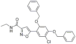 5-(2,4-Bis(benzyloxy)-5-chlorophenyl)-n-ethylisoxazole-3-carboxamideStructure,747413-05-4Structure 5-(2,4-Bis(benzyloxy)-5-chlorophenyl)-n-ethylisoxazole-3-carboxamide Structure,747413-05-4Structure
