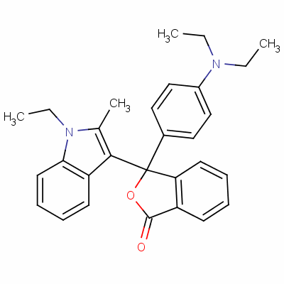3-[4-(二乙基氨基)苯基]-3-(1-乙基-2-甲基-1H-吲哚-3-基)苯酞結(jié)構(gòu)式_75805-17-3結(jié)構(gòu)式