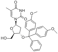 3-O-(4,4-二甲氧基三苯甲游基)-胸腺嘧啶脫氧核苷結(jié)構(gòu)式_76054-81-4結(jié)構(gòu)式