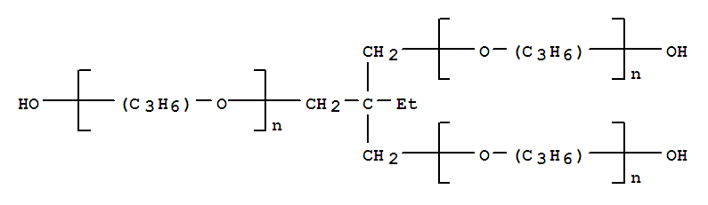 Alpha-hydro-omega-hydroxy-poly[oxy(methyl-1,2-ethanediyl)] ether with 2-ethyl-2-(hydroxymethyl)-1,3-propanediol (3:1) Structure,25723-16-4Structure