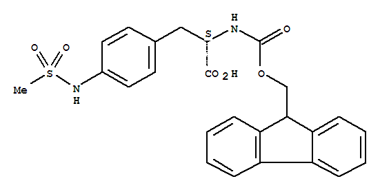 (S)-2-(9H-芴-9-基甲氧基羰基氨基)-3-(4-甲烷磺?；被?苯基)-丙酸結(jié)構(gòu)式_266999-22-8結(jié)構(gòu)式