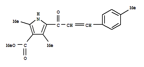 (9ci)-2,4-二甲基-5-[3-(4-甲基苯基)-1-氧代-2-丙烯基]-1H-吡咯-3-羧酸甲酯結(jié)構(gòu)式_300835-70-5結(jié)構(gòu)式