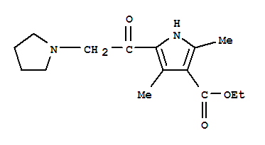 (9ci)-2,4-二甲基-5-(1-吡咯烷乙?；?-1H-吡咯-3-羧酸乙酯結(jié)構(gòu)式_304683-91-8結(jié)構(gòu)式