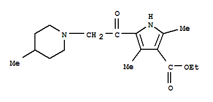 (9ci)-2,4-二甲基-5-[(4-甲基-1-哌啶基)乙?；鵠-1H-吡咯-3-羧酸乙酯結構式_307324-33-0結構式