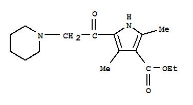 (9ci)-2,4-二甲基-5-(1-哌啶基乙酰基)-1H-吡咯-3-羧酸乙酯結(jié)構(gòu)式_307341-05-5結(jié)構(gòu)式