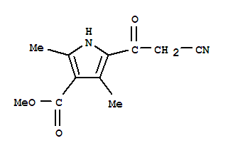 (9ci)-5-(氰基乙?；?-2,4-二甲基-1H-吡咯-3-羧酸甲酯結(jié)構(gòu)式_307512-39-6結(jié)構(gòu)式