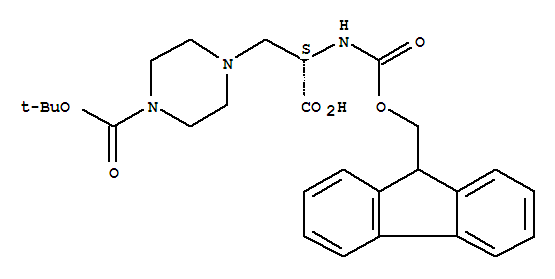 (S)-4-[2-羧基-2-(9h-芴-9-甲氧基羰基氨基)-乙基]-哌嗪-1-羧酸叔丁酯結(jié)構(gòu)式_313052-20-9結(jié)構(gòu)式