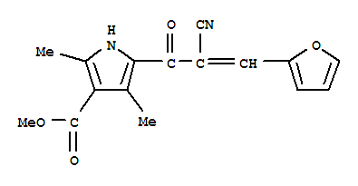 (9ci)-5-[2-氰基-3-(2-呋喃)-1-氧代-2-丙烯基]-2,4-二甲基-1H-吡咯-3-羧酸甲酯結(jié)構(gòu)式_315694-22-5結(jié)構(gòu)式