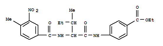 (9ci)-4-[[3-甲基-2-[(4-甲基-3-硝基苯甲?；?氨基]-1-氧代戊基]氨基]-苯甲酸乙酯結(jié)構(gòu)式_334830-45-4結(jié)構(gòu)式