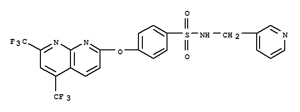 (9ci)-4-[[5,7-雙(三氟甲基)-1,8-萘啶-2-基]氧基]-n-(3-吡啶甲基)-苯磺酰胺結構式_338412-13-8結構式