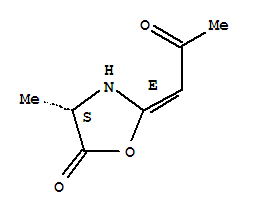 [S-(E)]-(9Ci)-4-甲基-2-(2-氧代亞丙基)-5-噁唑烷酮結(jié)構(gòu)式_35006-45-2結(jié)構(gòu)式