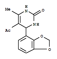 (9ci)-5-乙?；?4-(1,3-苯并二氧雜環(huán)戊烯l-4-基)-3,4-二氫-6-甲基-2(1H)-嘧啶酮結(jié)構(gòu)式_362591-88-6結(jié)構(gòu)式